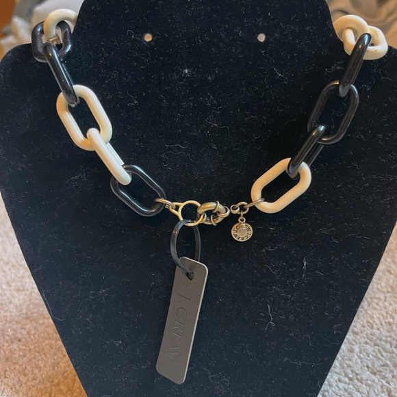 J. Crew Long Enamel Rhinestone Chain Link Necklace NWT - Picture 5 of 5